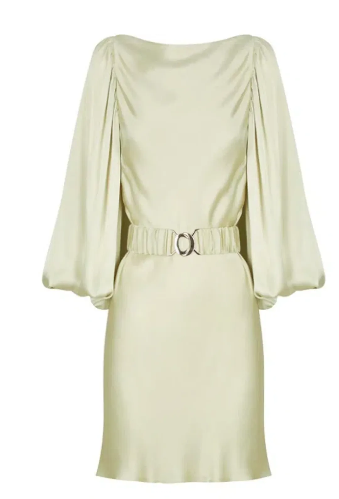 Shona Joy Giselle Balloon Sleeve Mini Dress with Belt Green Size 10 for rent on The Volte - main image