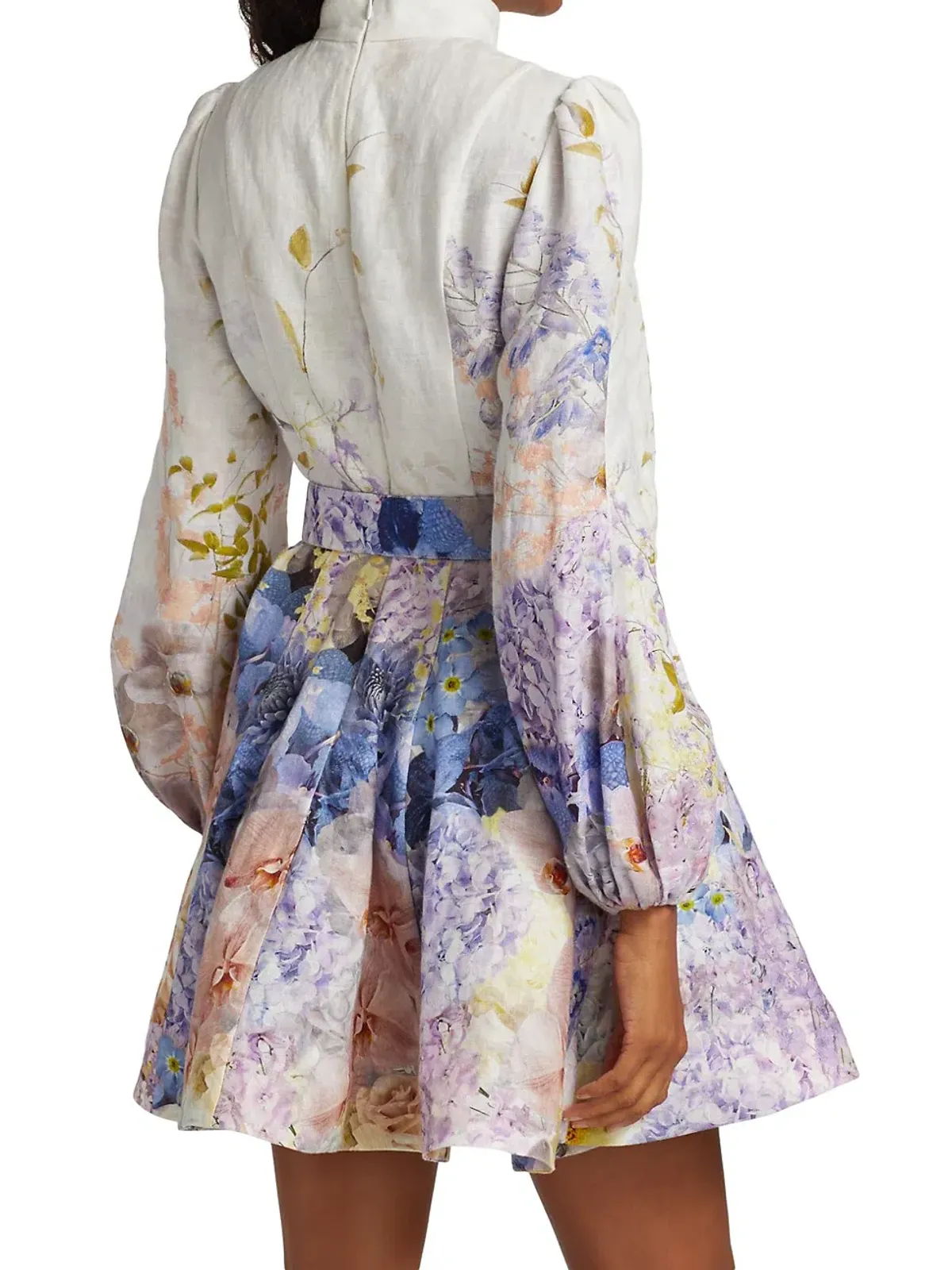 Zimmermann Rhythmic Buttoned Mini Dress Print Size 0/Au 8 - Image 3