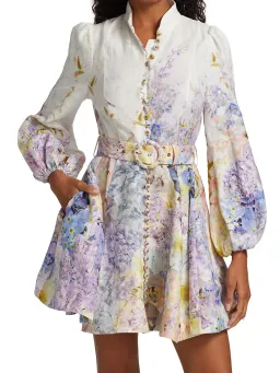 Zimmermann Rhythmic Buttoned Mini Dress Print Size 0/Au 8 for rent on The Volte - image 4