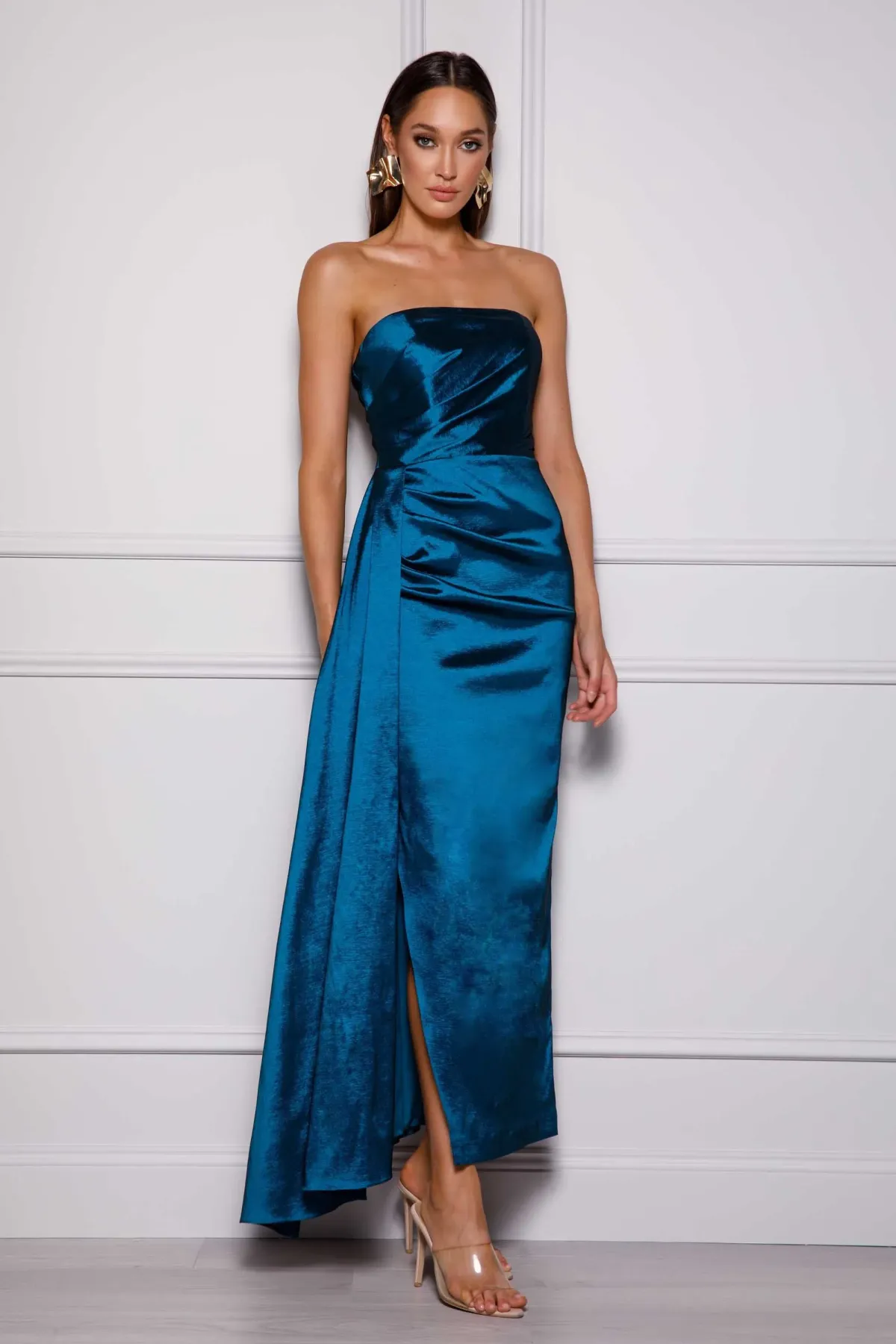 Elle Zeitoune Paulina Dress Teal Blue Size 8 - Image 1