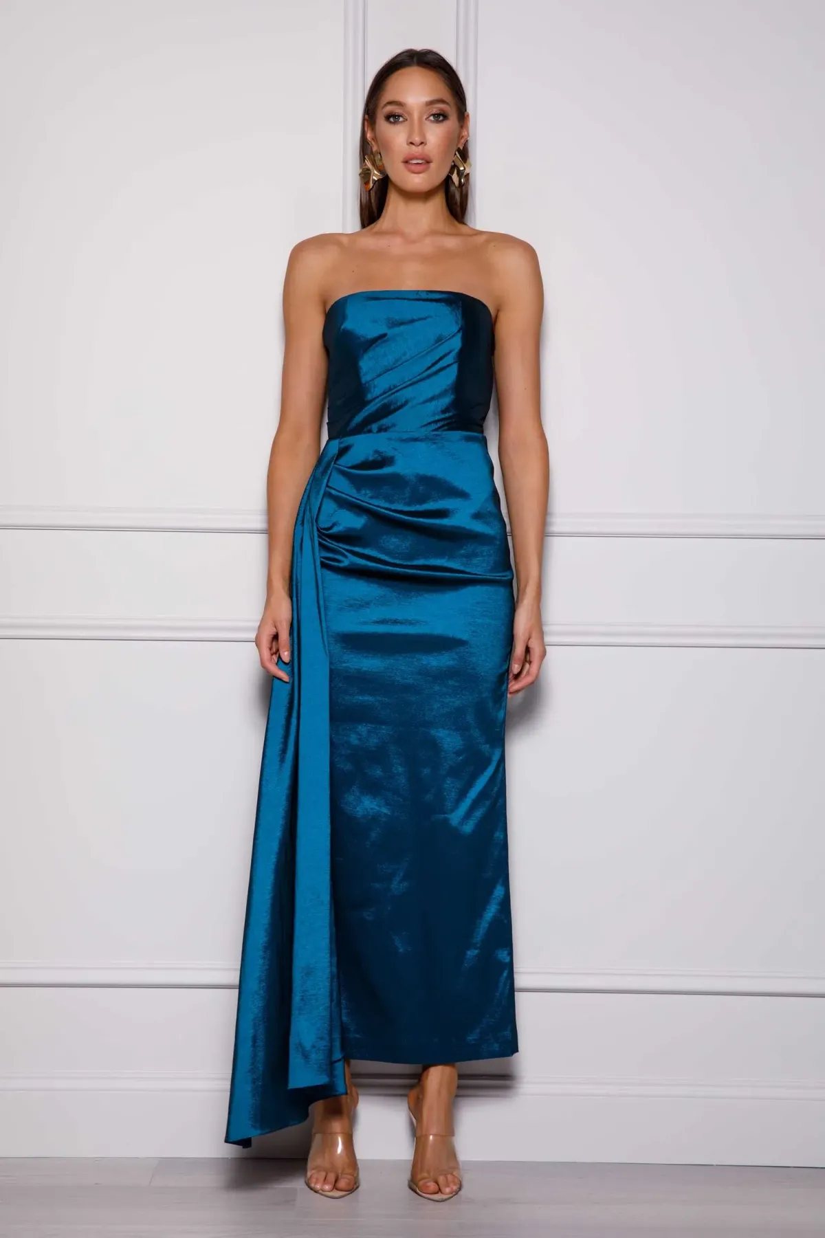 Elle Zeitoune Paulina Dress Teal Blue Size 8 - Image 3