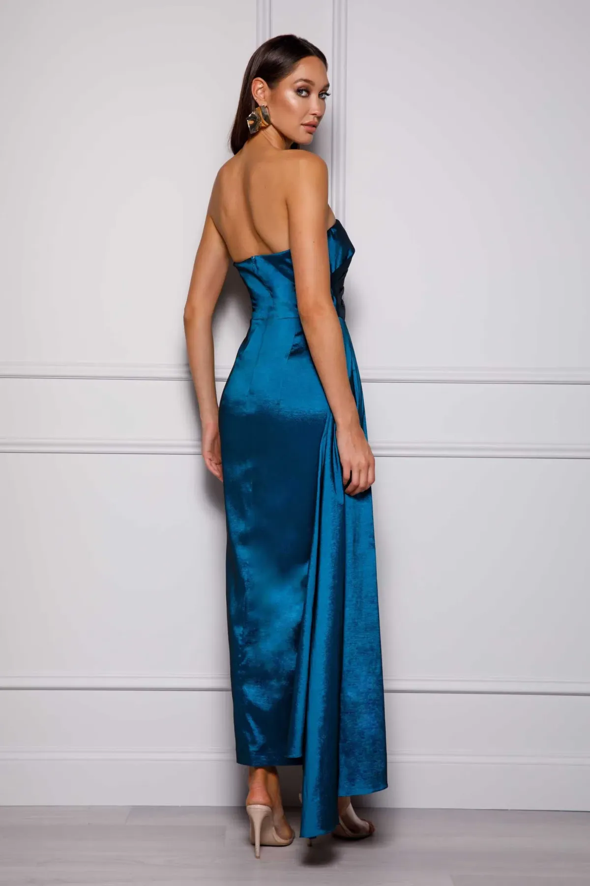 Elle Zeitoune Paulina Dress Teal Blue Size 8 - Image 2