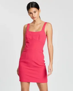 By Johnny Bust Panelled Mini Dress in Deep Pink Size 8 for rent on The Volte - image 4