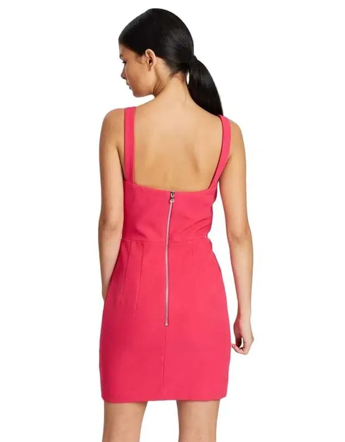 By Johnny Bust Panelled Mini Dress in Deep Pink Size 8 - Image 2