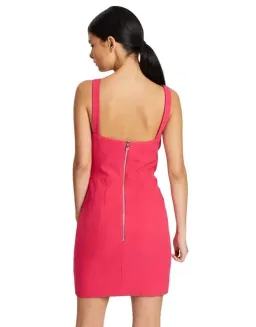 By Johnny Bust Panelled Mini Dress in Deep Pink Size 8 for rent on The Volte - image 2