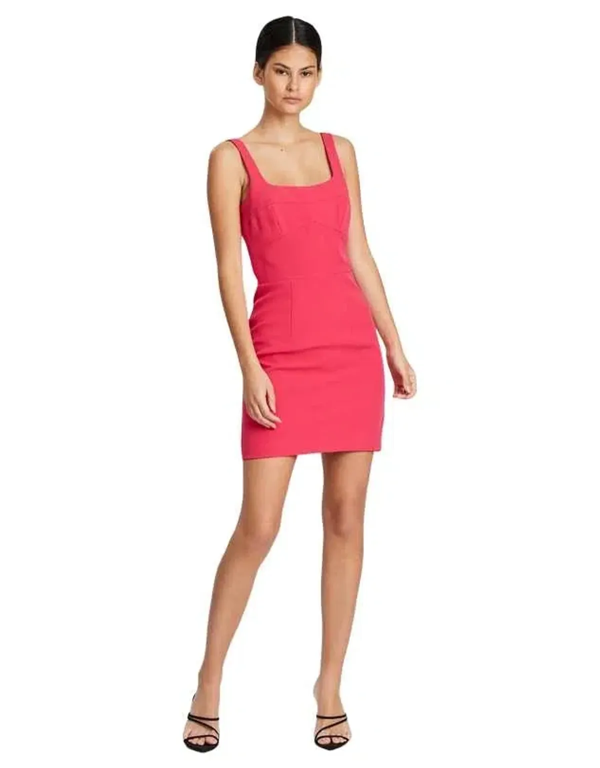 By Johnny Bust Panelled Mini Dress in Deep Pink Size 8 - Image 1