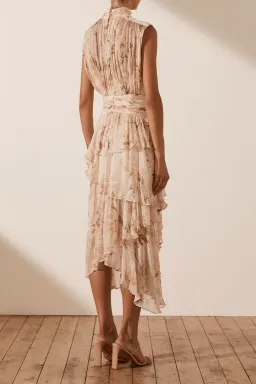 Shona Joy Nina Sleeveless Ruched Midi Dress Print Size 8 for rent on The Volte - image 3