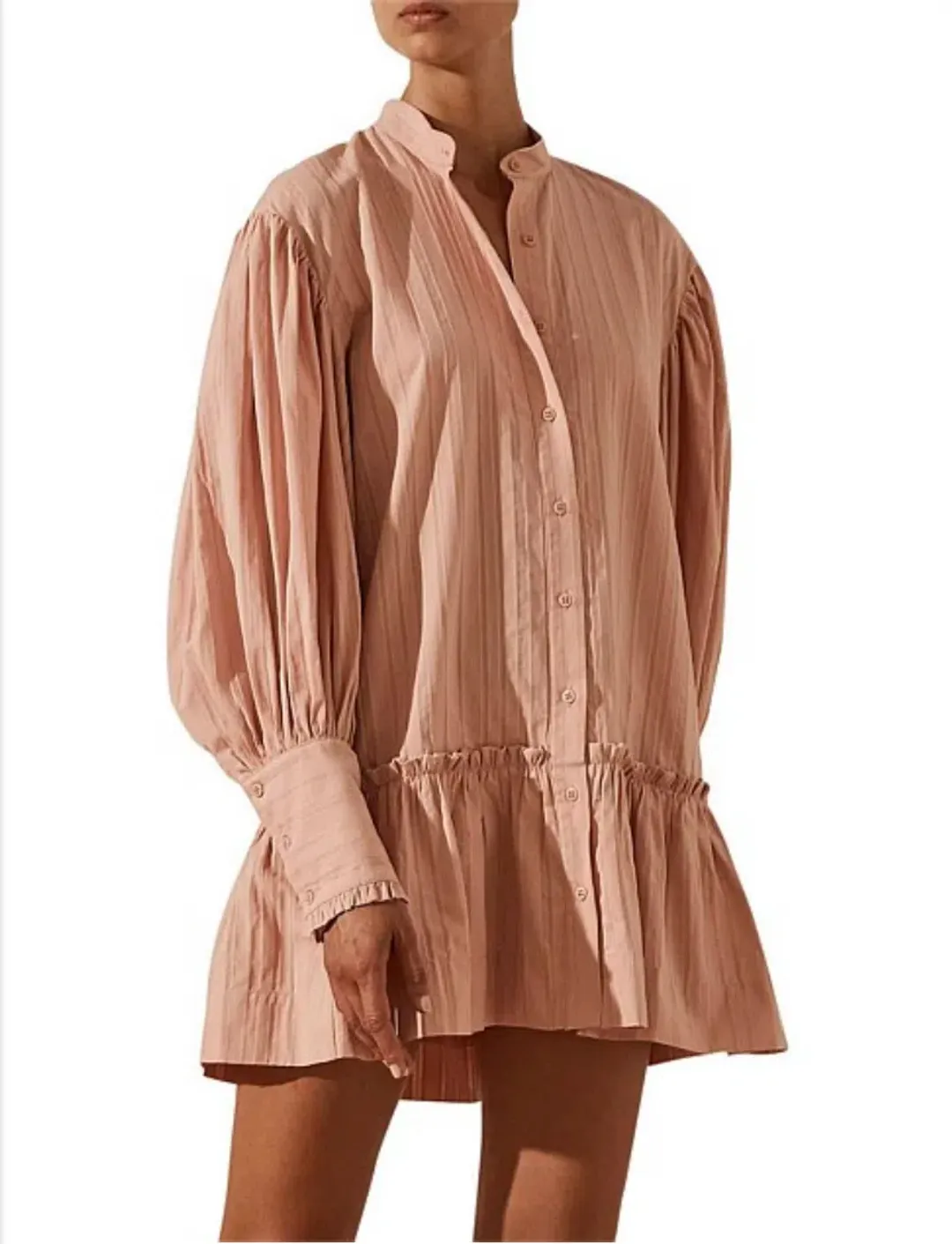 Shona Joy Ella Balloon Sleeve Mini Dress Pink Size 8 for rent on The Volte - main image