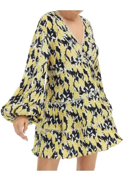 C/MEO Collective Enlight Long Sleeve Mini Smock Dress Marigold Floral Size 10 for rent on The Volte - image 4