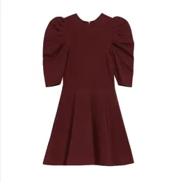 Ted Baker Lorna Puff Sleeve Knitted Skater Dress Burgundy Size 2 for rent on The Volte - image 6