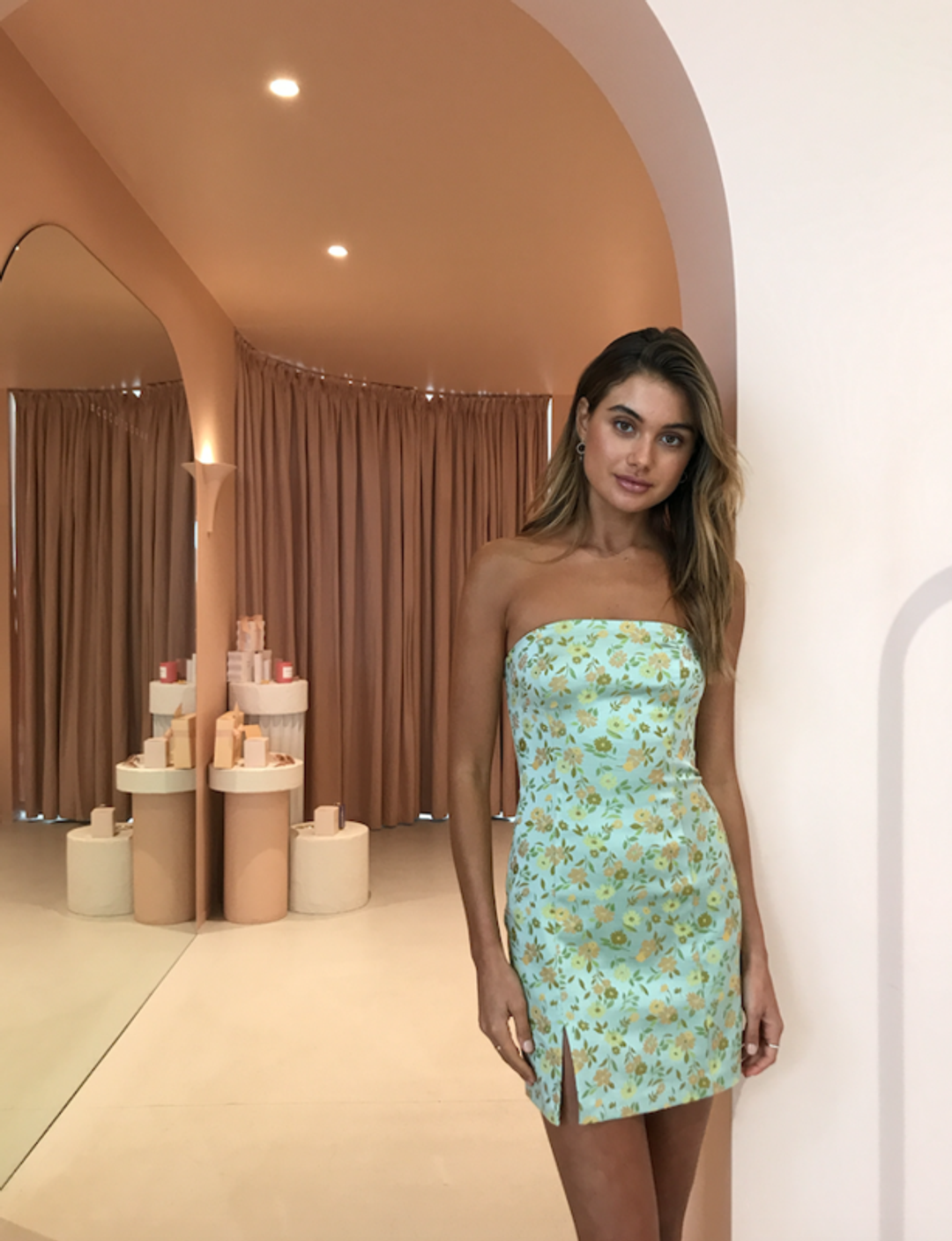 Bec & Bridge Cali Cruisin Mini Dress Green Size 8 for rent on The Volte - main image