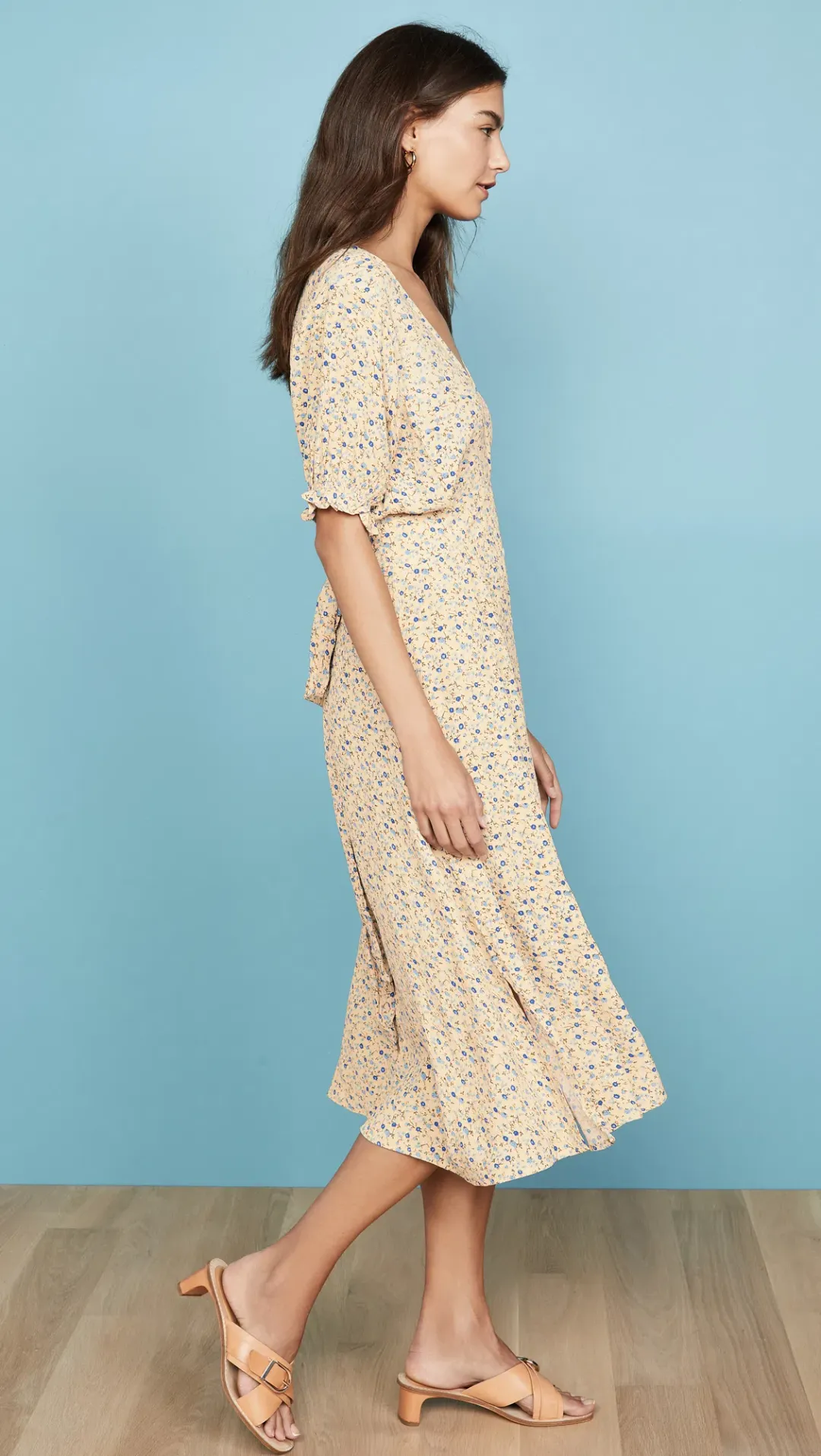 Faithfull the Brand Farrah Midi Dress Print Size 10 for rent on The Volte - main image