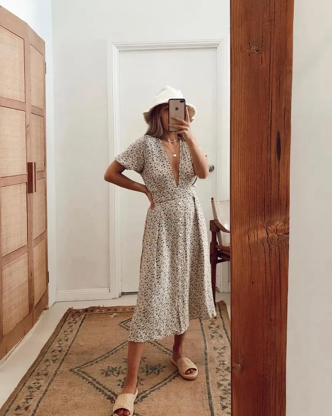 Faithfull the Brand Farrah Midi Dress Print Size 10 for rent on The Volte - main image