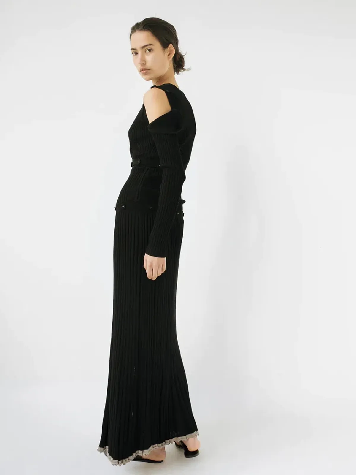 Christopher Esber Deconstructed Long Sleeve Dress Black Size 8 - Image 5