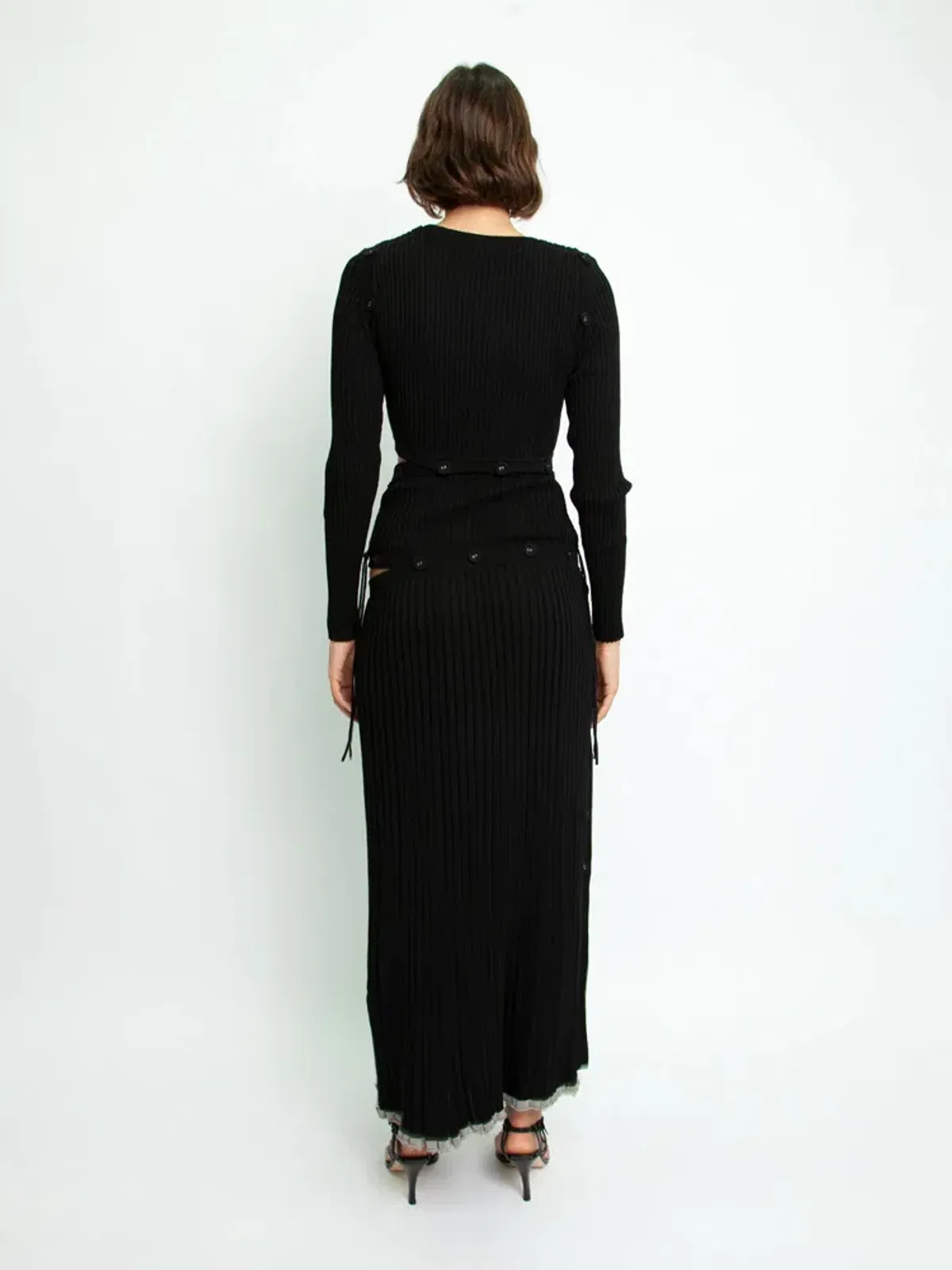 Christopher Esber Deconstructed Long Sleeve Dress Black Size 8 - Image 2