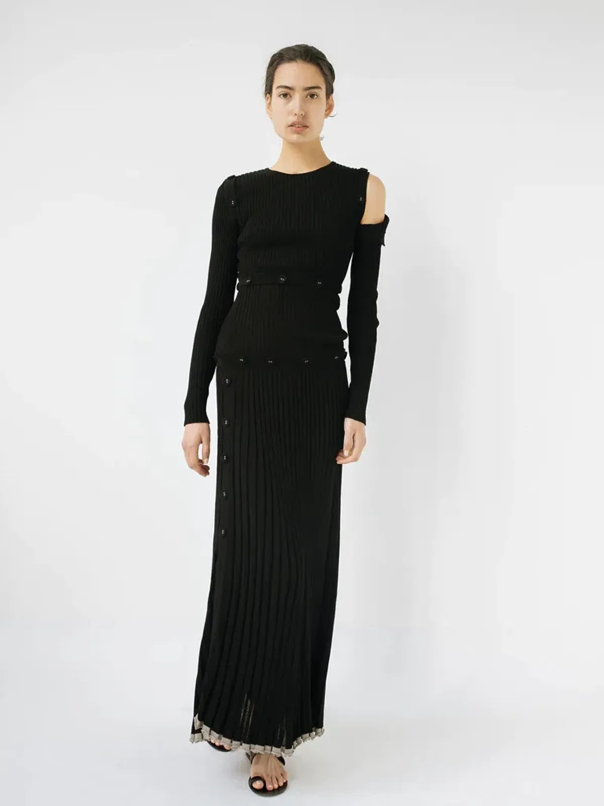 Christopher Esber Deconstructed Long Sleeve Dress Black Size 8 - Image 4