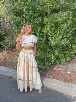 SWF Homecoming Abode Crop and Drawstring Skirt Set Cream Size 8 for rent on The Volte - image 4