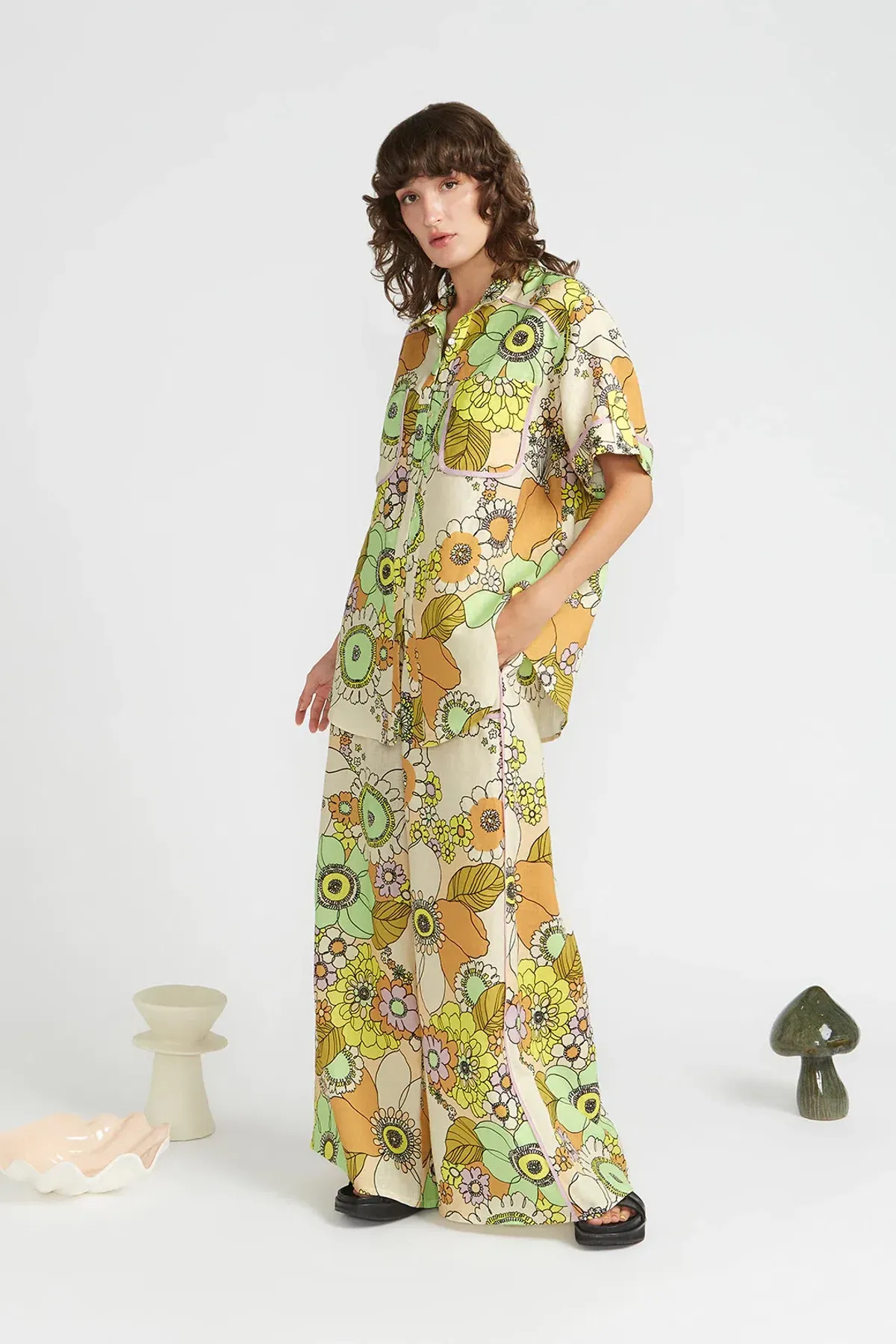 Alemais Farrah Oversized Shirt & Track Pant Set Size 12 - Image 3