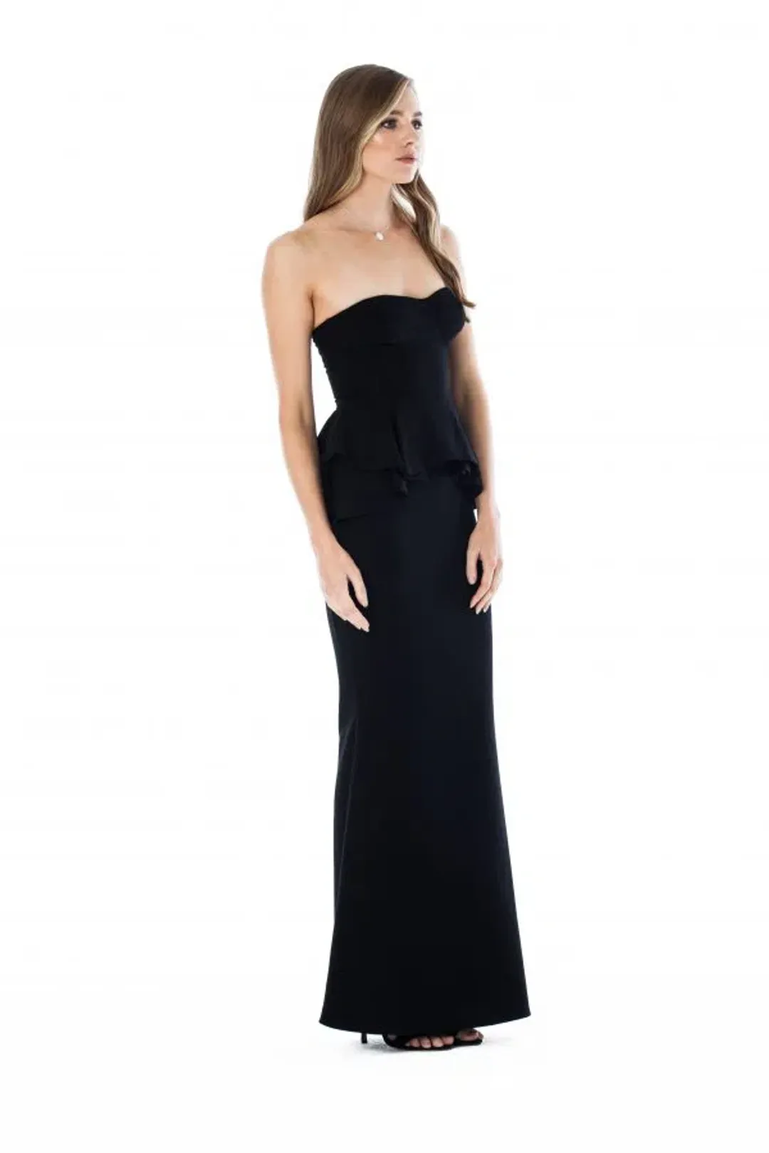 Sheike Peplum Gown Black Size 16 for rent on The Volte - main image