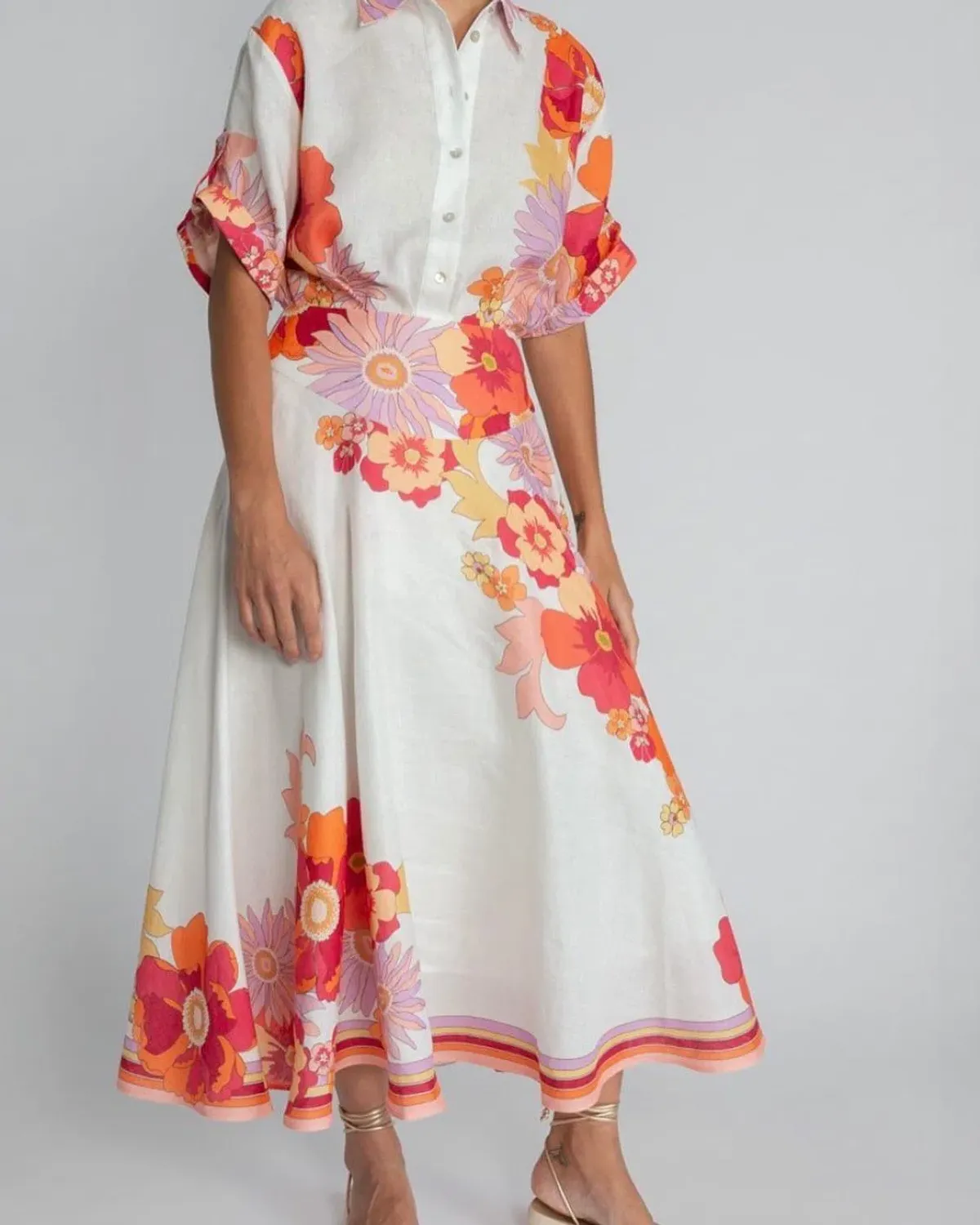 Alemais Calista relaxed shirt & Circle Skirt Print Size 14 - Image 3