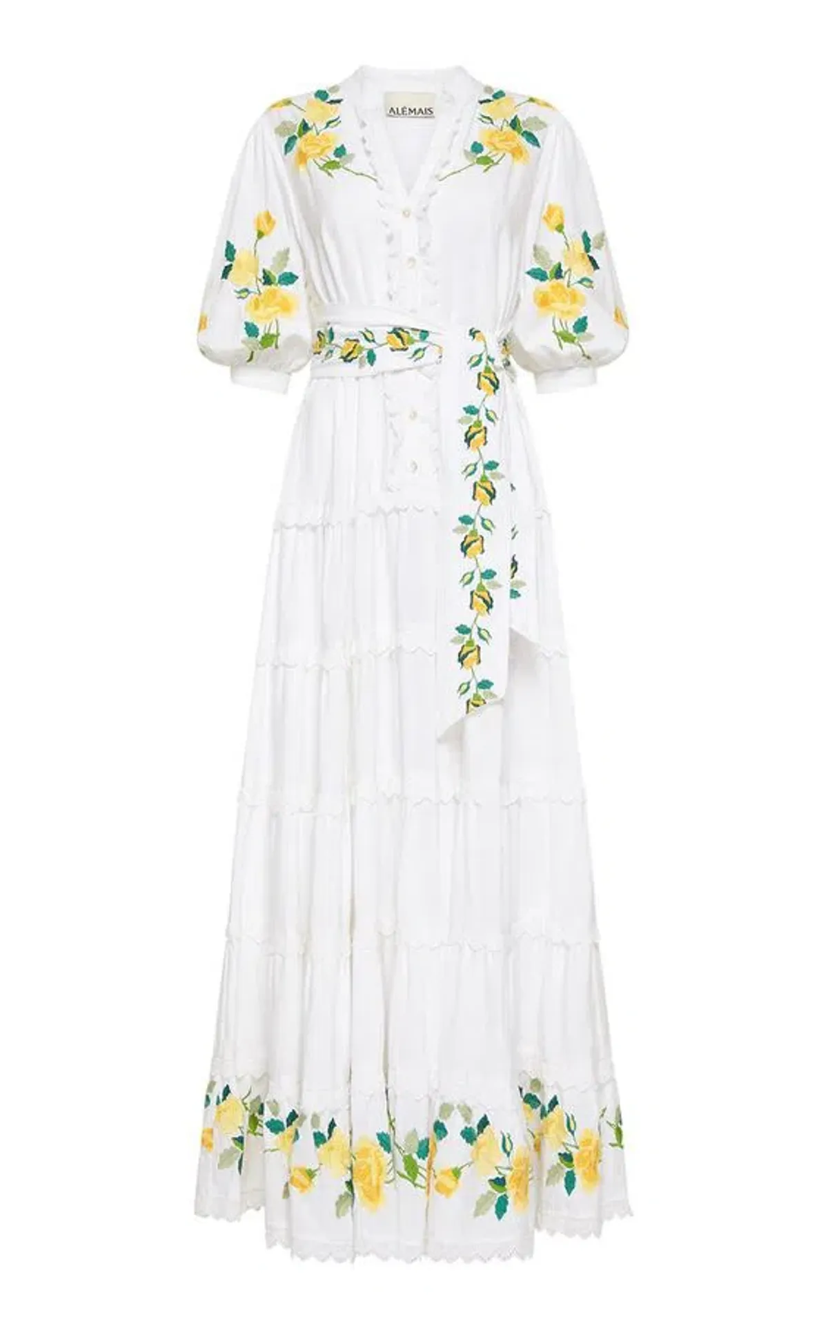 Alemais Rosa Embroidered Cotton-linen Maxi Dress White Size 12 - Image 5
