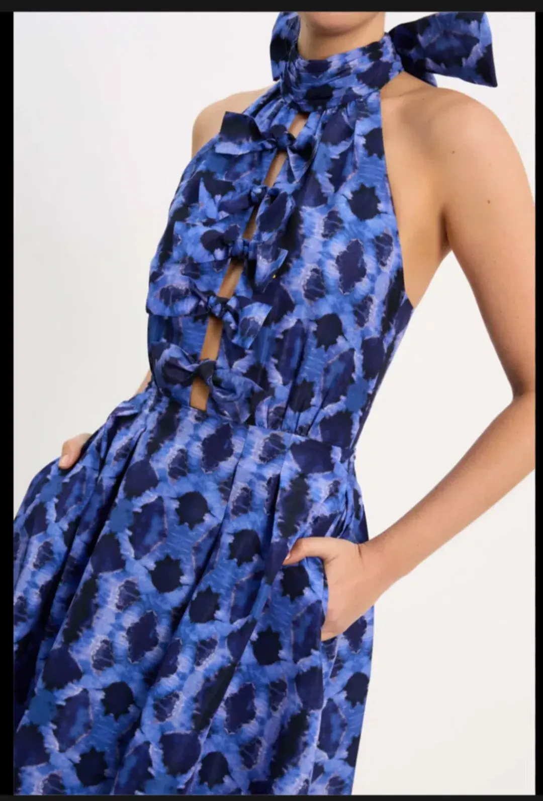 Rebecca Vallance - Shiloh Halter Midi Dress - Size 8 (fits 6 - 8) for rent on The Volte - main image