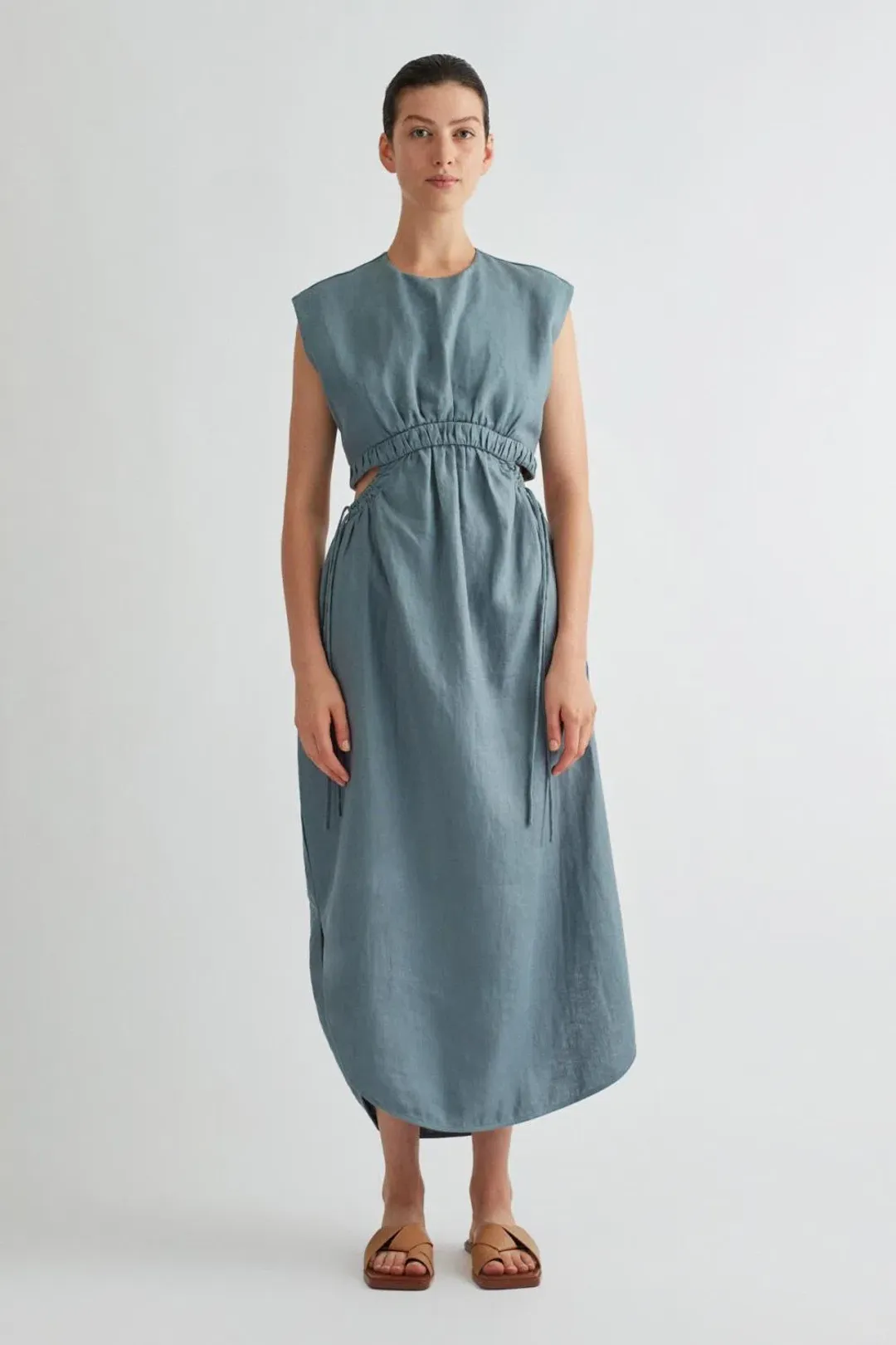 Camilla and Marc Cora Midi Dress in Dusty Blue Size 10 for rent on The Volte - main image