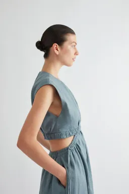 Camilla and Marc Cora Midi Dress in Dusty Blue Size 10 for rent on The Volte - image 2