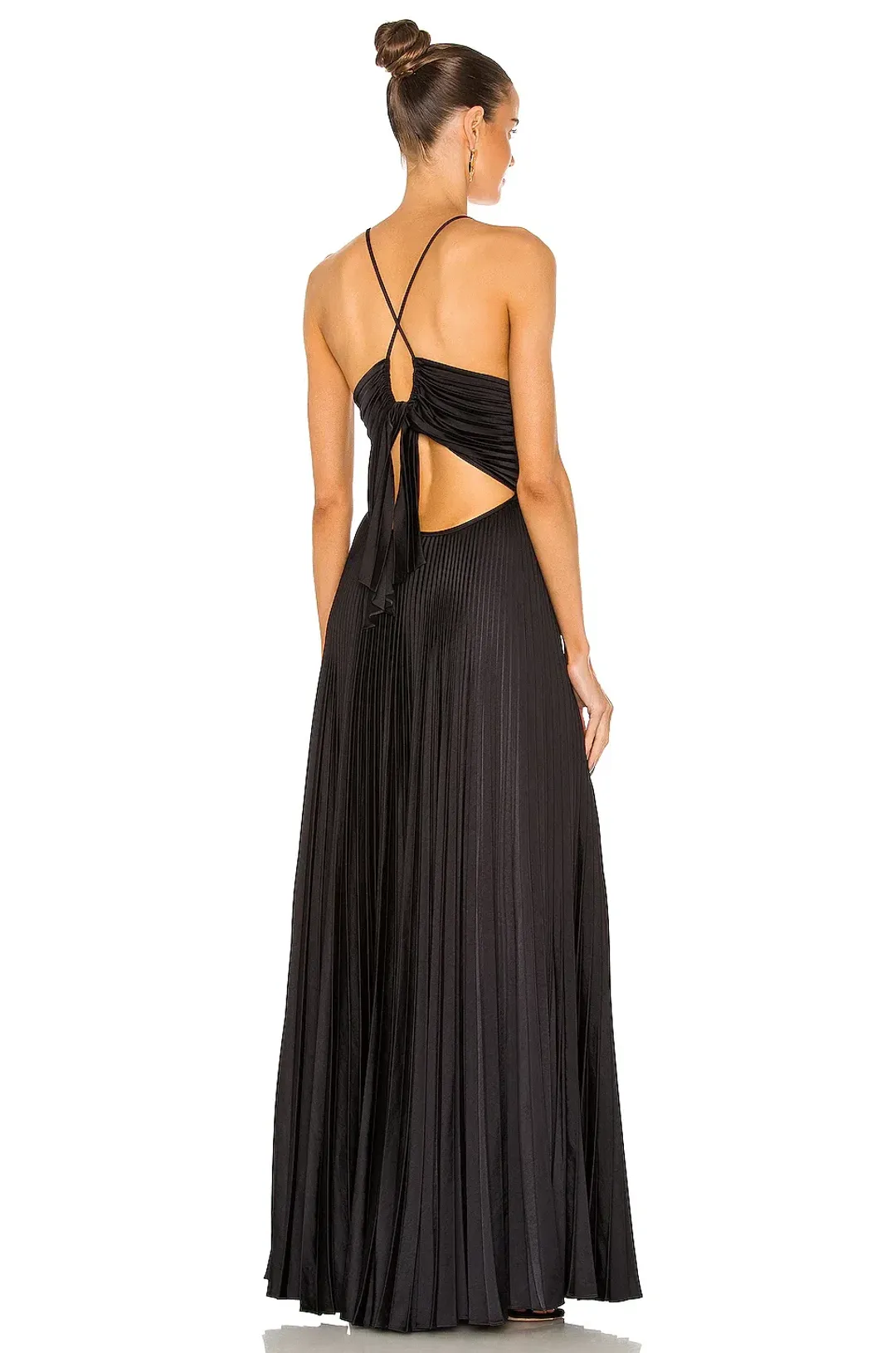 A.L.C. Aries Satin Pleated Dress Black 8 for rent on The Volte - main image