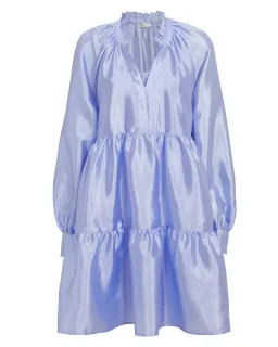 Stine Goya Jasmine Tiered Long-sleeve Shift Dress In Light Blue Size 12 for rent on The Volte - image 2