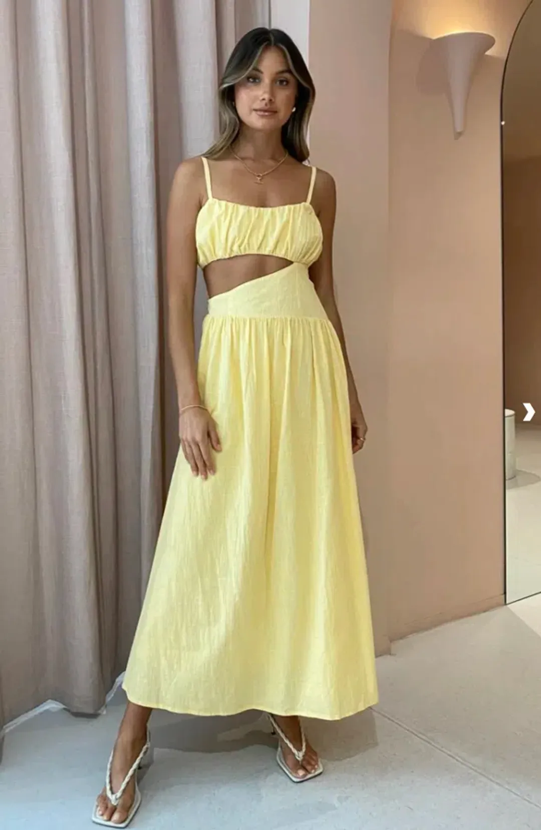 By Nicola Romantica Maxi Dress Yellow Size 8 for rent on The Volte - main image