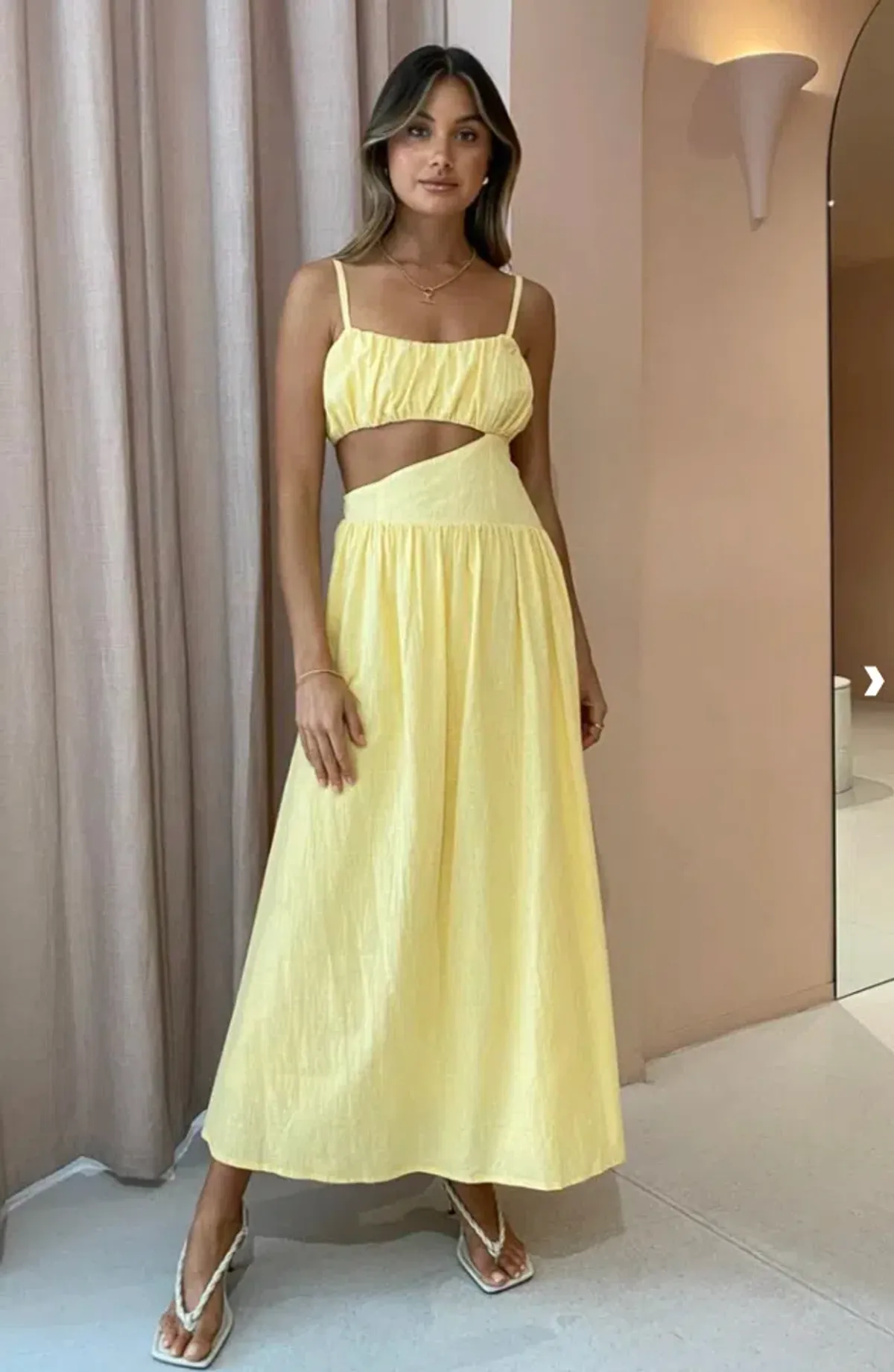By Nicola Romantica Maxi Dress Yellow Size 8 for rent on The Volte - main image