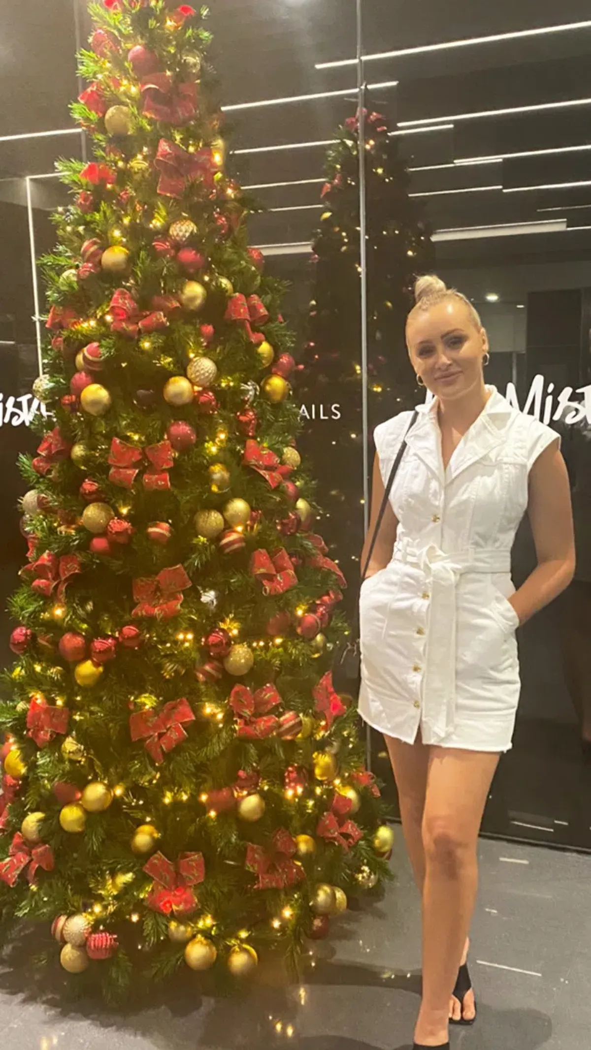 Aje Syros Denim Vest Dress White Size 8 - Image 3