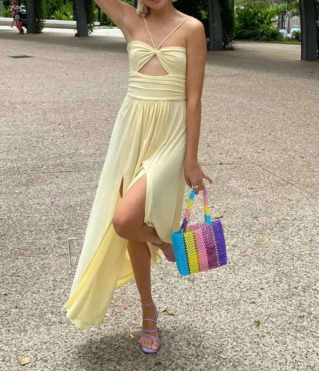 Bec and Bridge Isla Midi Dress Yellow Size 6 for rent on The Volte - main image