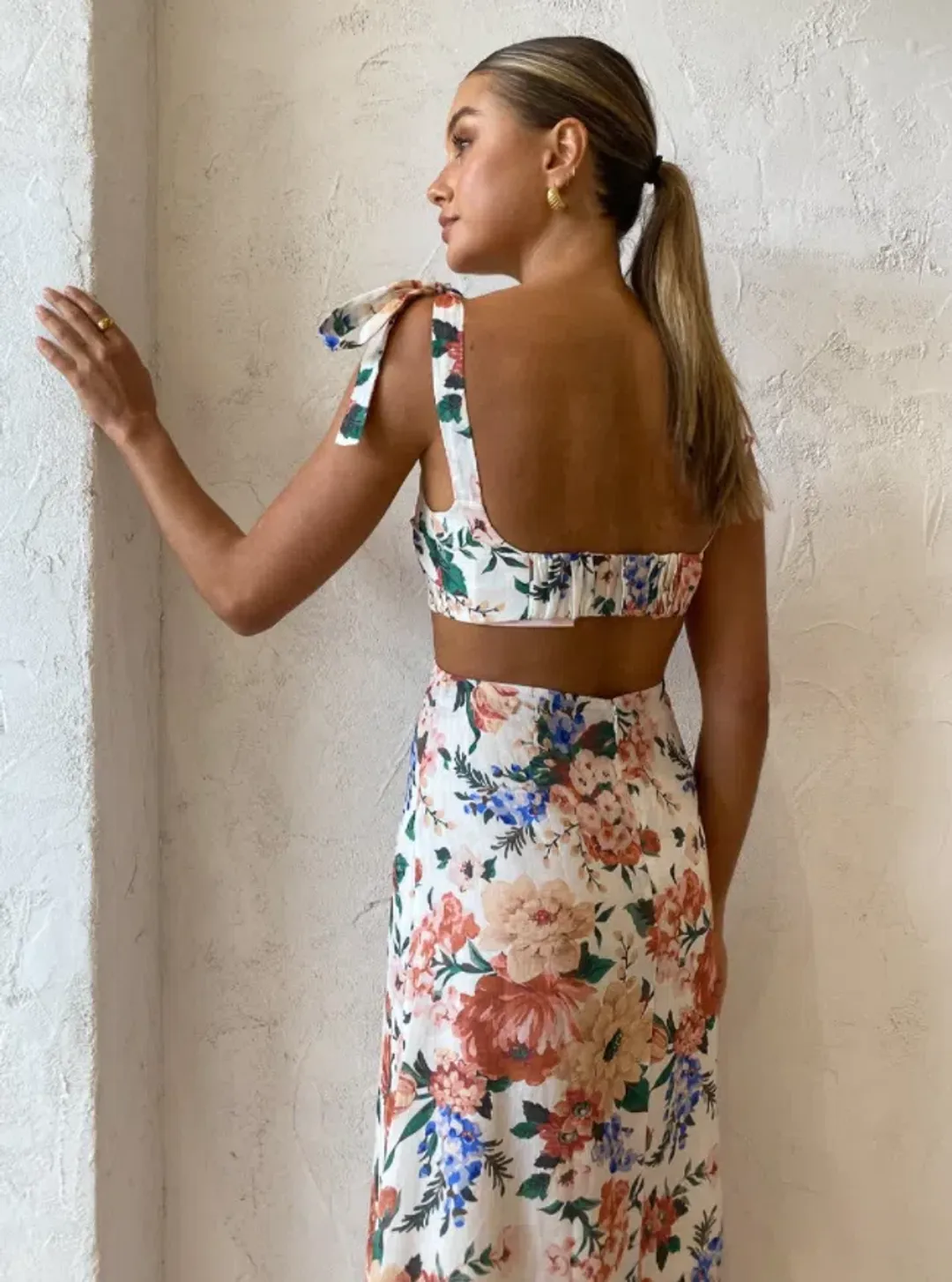 Sofia The Label Mimi Cut Out Midi Dress Botanical Size 10 for rent on The Volte - main image