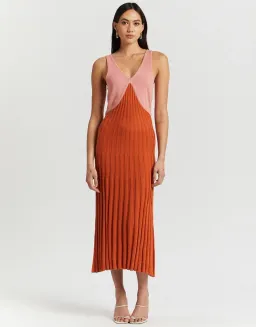 Andean Collective Tamika Dress Pink/Orange Size 8 for rent on The Volte - image 1