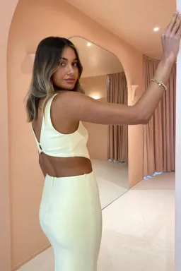 Bec & Bridge Scout Cut Out Midi Dress in Lemonade Size 10 for rent on The Volte - image 5