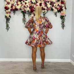 Zimmermann Prima Balloon Sleeve Floral Print Mini Dress Print Size 8 for rent on The Volte - image 3