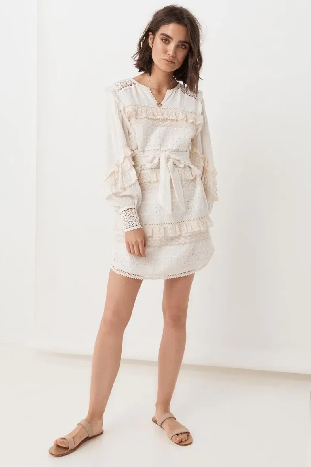 Spell Suki Mini Party Dress Cream Size M for rent on The Volte - main image