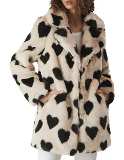 Ena Pelly Minimalist Faux Fur Jacket Love Hearts Size 8 for rent on The Volte - image 3