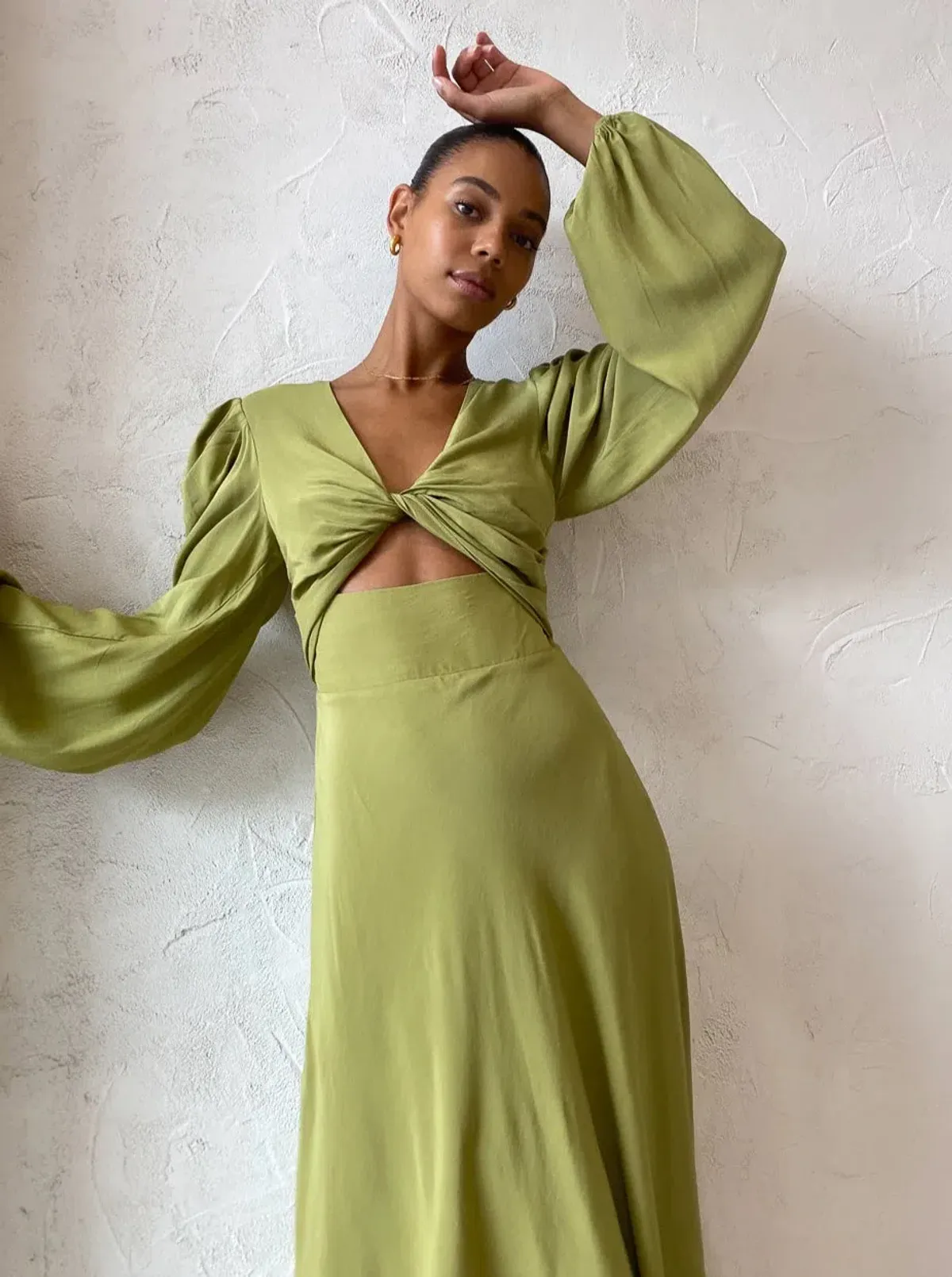 By Johnny Emily Twist Midi Dress Sea Green Size 8 - Image 4