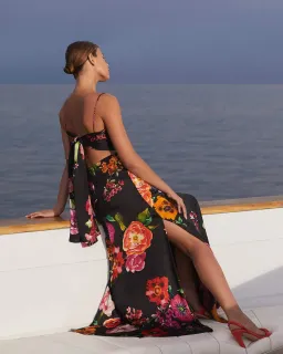 Scanlan Theodore Silk Floral Print Dress Black Size 6 for rent on The Volte - image 4