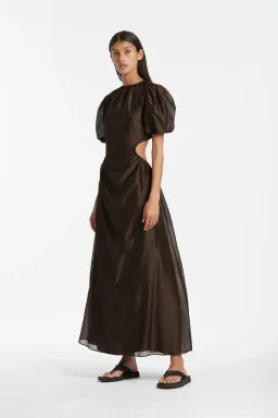 Sir The Label Anje Puff Sleeve Gown In Chocolate Size AU 10 for rent on The Volte - image 4