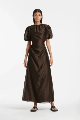 Sir The Label Anje Puff Sleeve Gown In Chocolate Size AU 10 for rent on The Volte - image 1