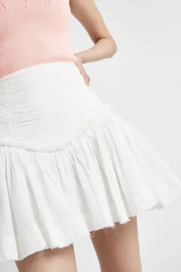 Aje Vanades Frill Crop Top & New Wave Mini Skirt Set Ivory Size 8 for rent on The Volte - image 3