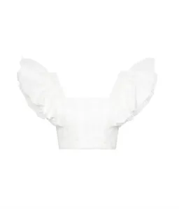 Aje Vanades Frill Crop Top & New Wave Mini Skirt Set Ivory Size 8 for rent on The Volte - image 6