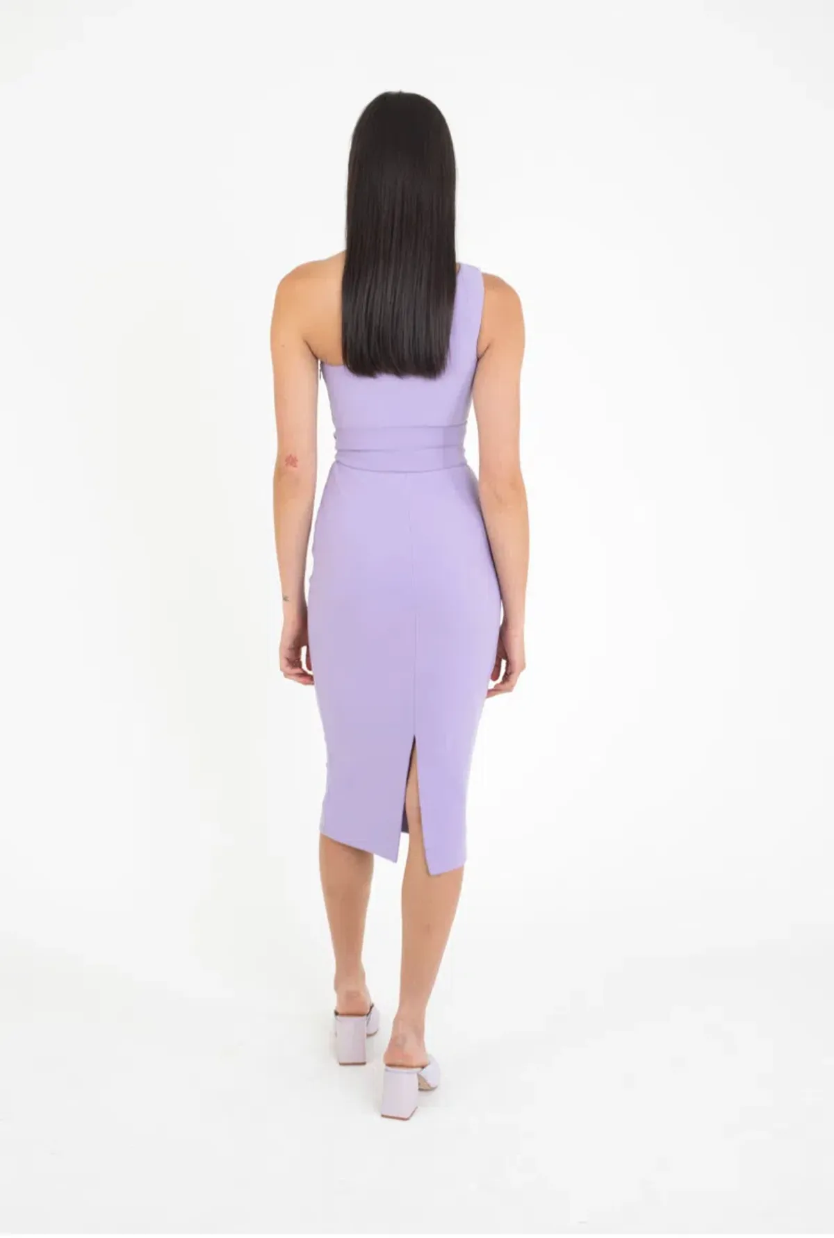 Shona Joy Lucy One Shoulder Midi Purple Size 6 - Image 2