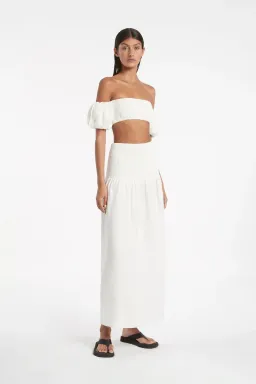 Sir the Label Lotte Bandeau & Alena Ruched Maxi Skirt Set White Size 1 for rent on The Volte - image 1