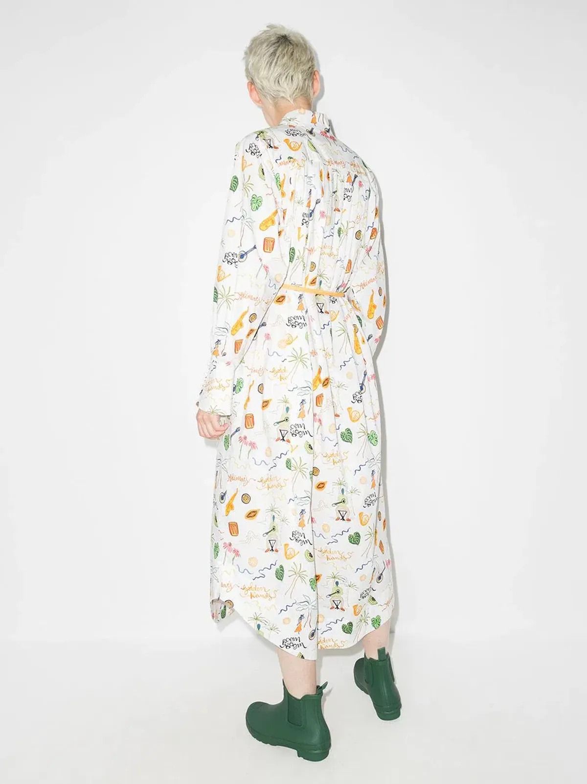 Alemais x Sam Pauletto Golden Hand Midi Shirt Dress Print Size 10 - Image 4