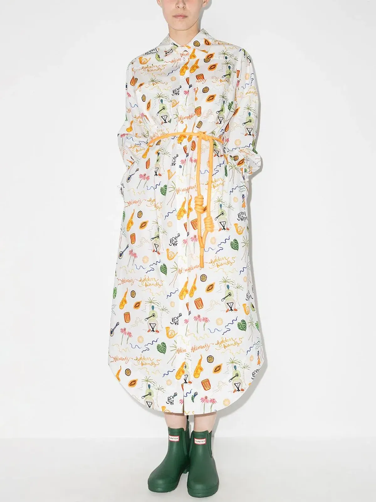 Alemais x Sam Pauletto Golden Hand Midi Shirt Dress Print Size 10 - Image 1